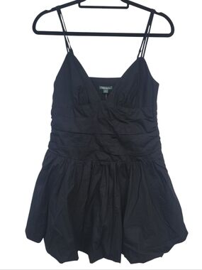 Wild Fable Black Ruched Bubble Hem Mini A-Line Dress Size Small Nwt